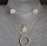 Gold Jewelry Set for Women Elegant Necklace & Earrings